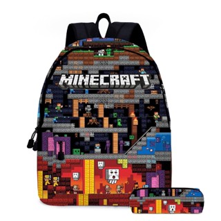 Minecraft กระเป๋าเป้สะพายหลัง กระเป๋านักเรียน กระเป๋ากีฬา แฟชั่น สําหรับนักเรียน