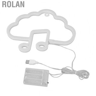 Rolan Neon Sign Note Shaped PVC USB  Power Supply Children Bedroom Lamp