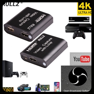 การ์ดจับภาพวิดีโอ HD 1080P 4K HDMI เป็น USB 2.0 3.0 Placa De Captura Board Game Record Live Streaming Broadcast TV HDMI Loop