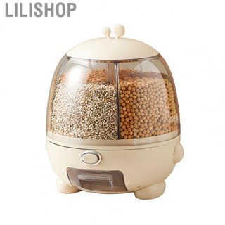 Lilishop Rice Dispenser  Rotatable Large  5 Grid Rice Container  for Home