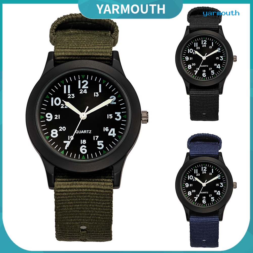 Yyr-- นาฬิกาข้อมือควอตซ์แฟชั่น สายไนล่อน หน้าปัดกลม สไตล์นักธุรกิจ สําหรับบุรุษ