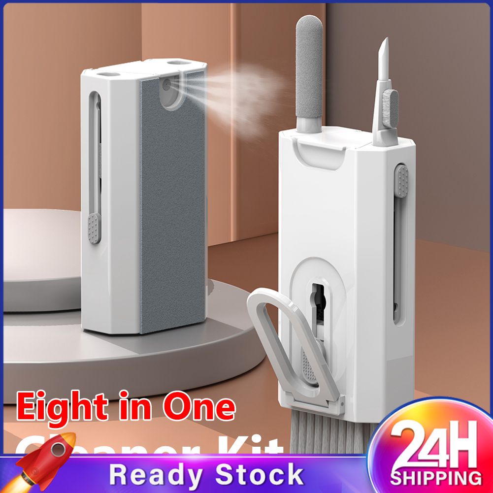 ❥❥8-In-1คอมพิวเตอร์คีย์บอร์ดทำความสะอาดชุดหูฟังมัลติฟังก์ชั่คีย์บอร์ด Ceaning Kit แปรงทำความสะอาดหน้