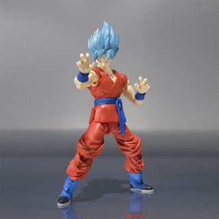 ฟิกเกอร์ Dragon Ball Resurrection Blue Hair Son Goku ขยับได้ ขนาด 16 ซม.