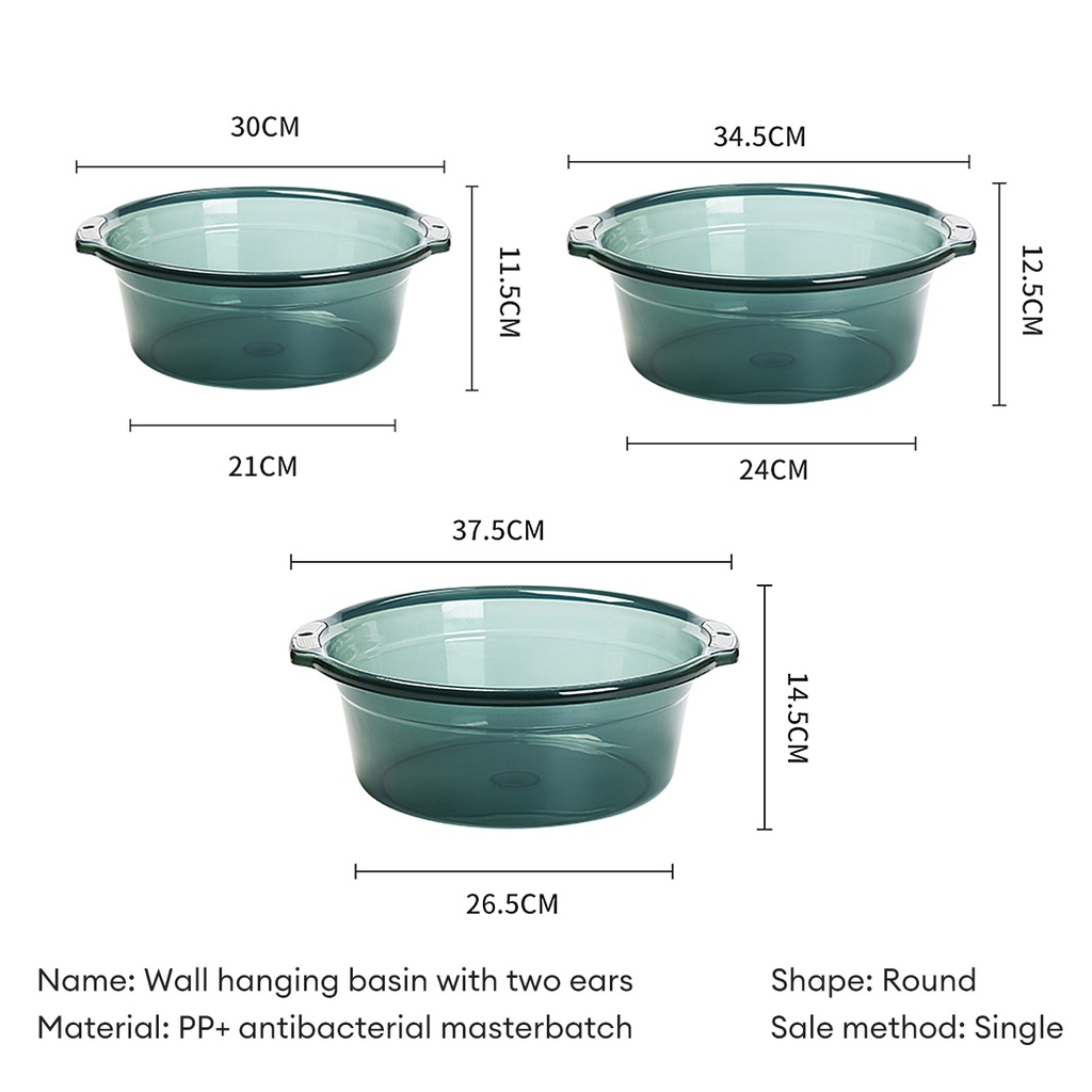 Jujiajia อ่างล้างหน้า พลาสติกหนา ขนาดใหญ่ ป้องกันแบคทีเรีย ทนทาน สําหรับใช้ในครัวเรือน - รูปที่ 2