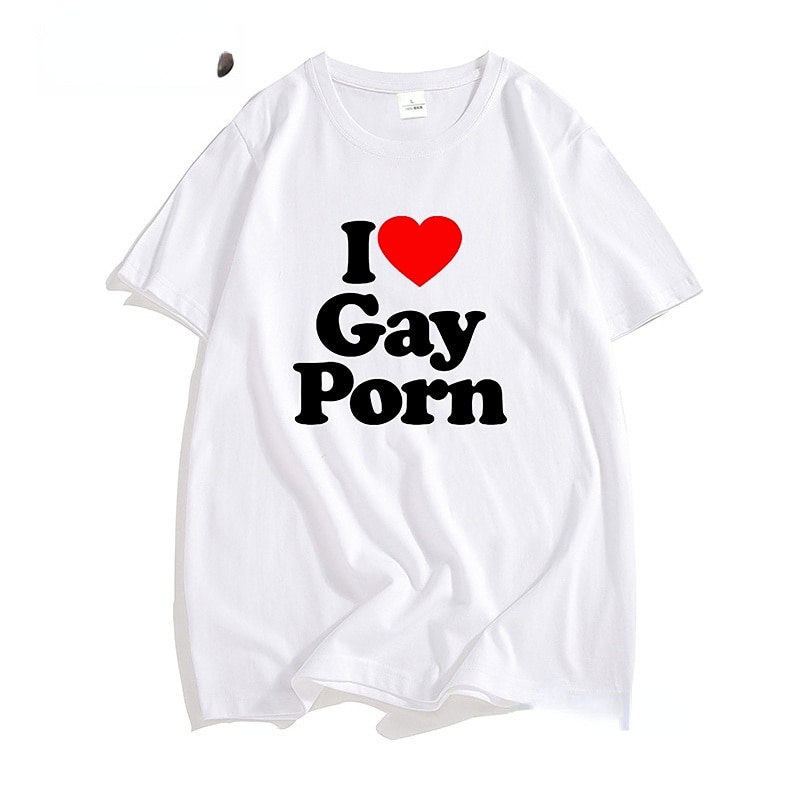 เสื้อยืด ลาย I Love Gay Porn Lgbt สไตล์สตรีท สําหรับผู้ชาย