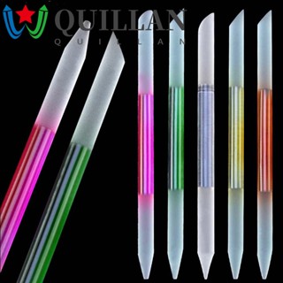 QUILLAN Portable Double Sided Nail File Reusable Cuticle Remover Glass Cuticle Pusher Nail Polishing Nail Art Tools Professional Gradient color Durable Manicure Tools Pedicure Tool