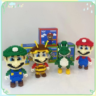 บล็อคตัวต่อ รูปการ์ตูนอนิเมะ Super Mario Bro ขนาดเล็ก ของเล่นเสริมการเรียนรู้ สําหรับเด็ก