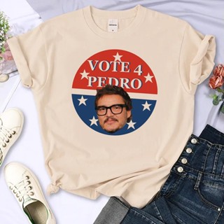 เสื้อยืด พิมพ์ลายกราฟฟิค Pedro Pascal สไตล์สตรีท สําหรับผู้หญิง