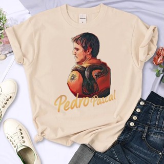 เสื้อยืด พิมพ์ลายการ์ตูน Pedro Pascal สไตล์ฮาราจูกุ สําหรับผู้หญิง y2k