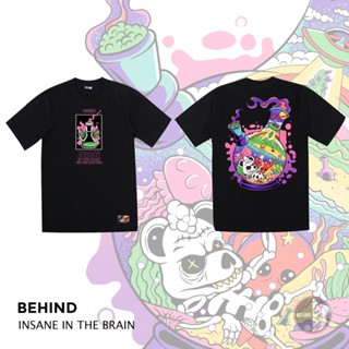 📦พร้อมส่ง BEHIND เสื้อยืด แขนสั้น “ INSANE IN THE BRAIN “ แนวสตรีท  เสื้อยืดชาย หญิง T-shirt ผ้าฝ้ายบริสุทธิ์ T-shirt