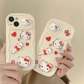 เลนส์หน้าต่างบานเลื่อน น่ารัก Hello Kitty ตุ๊กตาสามมิติ การ์ตูนกรณีโทรศัพท์น่ารัก compatible for เคสไอโฟน11 เคสไอโฟน 13 เคสไอโฟน 12 เคสไอโฟน 14 promax เคสไอโฟน XR เคสไอโฟน 13 promax เคสไอโฟน 14 เคสไอโฟน X