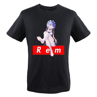 เสื้อยืดลําลอง แขนสั้น พิมพ์ลาย Re Zero Summer Hentai Rem Waifu Pink Kawaii ขนาดใหญ่ สําหรับผู้ชาย และผู้หญิง