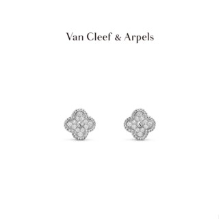 [พร้อมส่ง] Vca Van Cleef &amp; Arpels Sweet Alhambra ต่างหูเพชร สีทองคําขาว