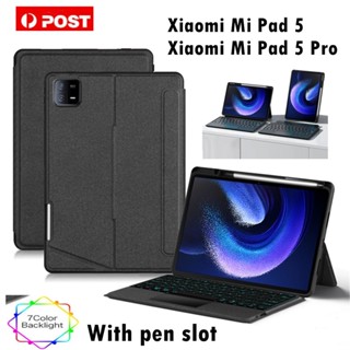 เคสคีย์บอร์ดไร้สาย TPU 360 องศา พร้อมช่องใส่ปากกา สําหรับ Xiaomi Mi Pad 5 Xiaomi Mi Pad 5 Pro 11 นิ้ว