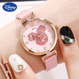 (($Most Popular $) Disney Mickey นาฬิกาข้อมือ ขนาดเล็ก สําหรับเด็กผู้หญิง นักเรียนมัธยมต้น