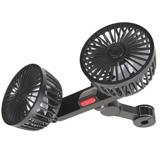 OATSBASF 12/24V Kipas Kereta 5V/2A USB Car Fan Back Headrest Rear Seat Air Cooling Fan 3 Speed Wind For Car Van Truck