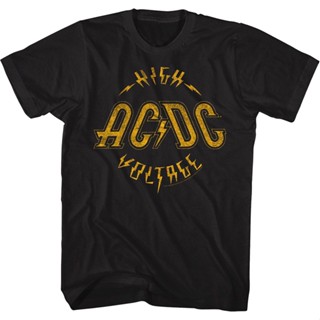 เสื้อเชิ้ต ACDC แรงดันสูง สีดํา สไตล์วินเทจ