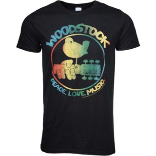 เสื้อยืด พิมพ์ลายโลโก้ Woodstock สไตล์วินเทจ