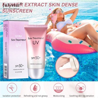 JULYSTAR Sunscreen Spf50+ Sun Treatment Uv Whitening ช่วยบล็อกรังสีอัลตราไวโอเลต ชะลอความชราของผิว บางเบา ไม่เหนียวเหนอะหนะ ไม่ถูโคลน