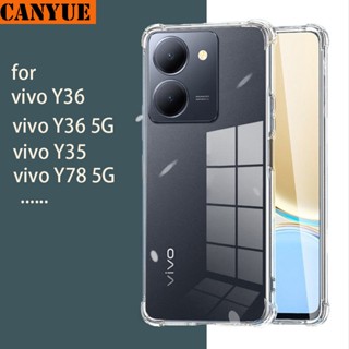 vivo Y36 Y78 Y77 5G Y35 Y22 Y22s Shockproof Silicon Clear Case Airbag Cushion Soft Back Cover Transparent Phone Casing