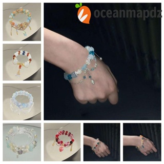 Oceanmapdz สร้อยข้อมือ จี้ลูกปัด อัลลอย ลายดวงจันทร์ สไตล์วินเทจ สําหรับผู้หญิง