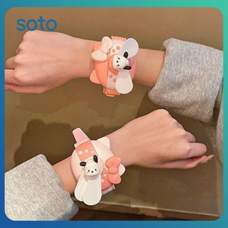 ♫ Pochacco Mini Watch Fan Outdoor Kids Portable Usb Rechargeable Mini Wrist Fan Cute Cartoon Pochacco Watch Electric Fan