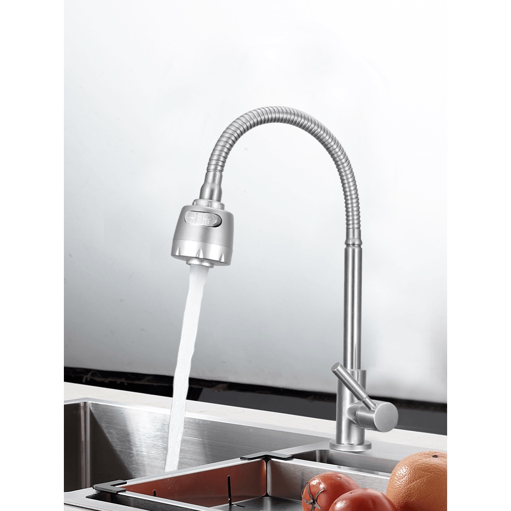 GlobalHouse Verno ก๊อกอ่างล้างจานสแตนเลสแบบติดเคาน์เตอร์ ปรับระดับน้ำได้ รุ่น จีน่า VN-8107-SR สินค้าของแท้คุณภาพดี