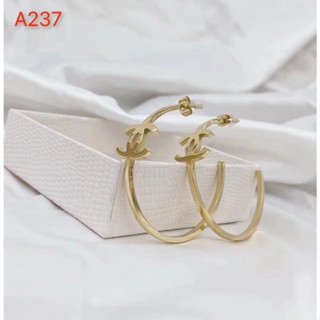 เครื่องประดับ ต่างหู สีทอง แฟชั่นเกาหลี สําหรับผู้หญิง