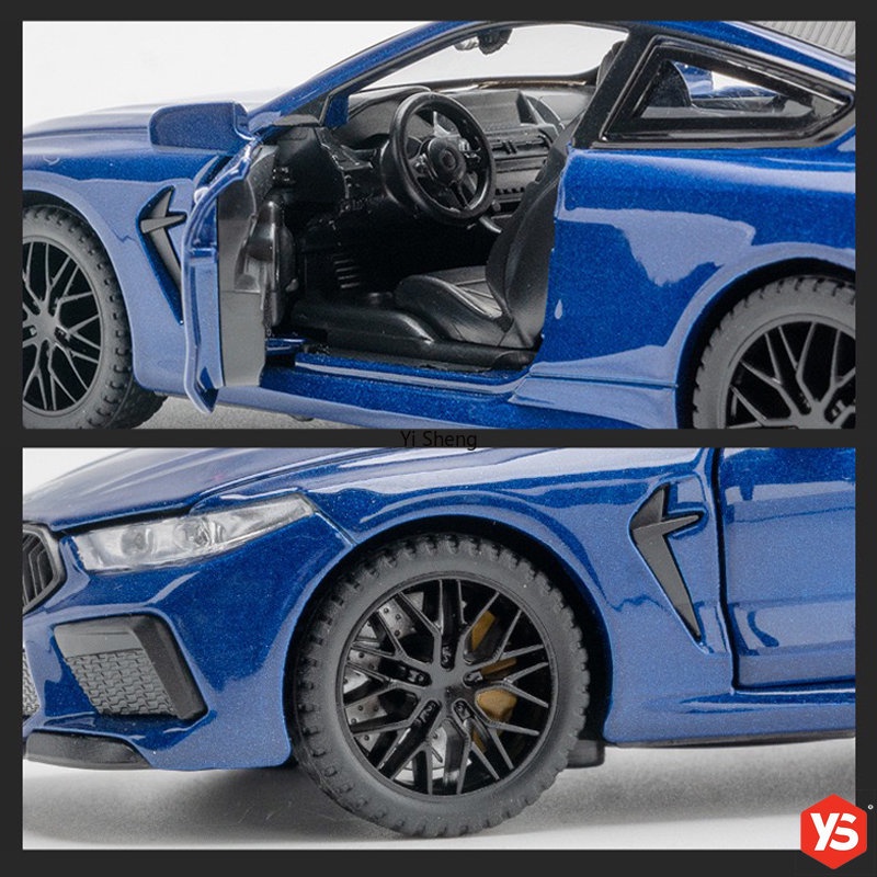 โมเดลรถของเล่น BMW M8 สเกล 1:32 พร้อมไฟ เสียง วิ่ง โมเดลรถ - รูปที่ 7