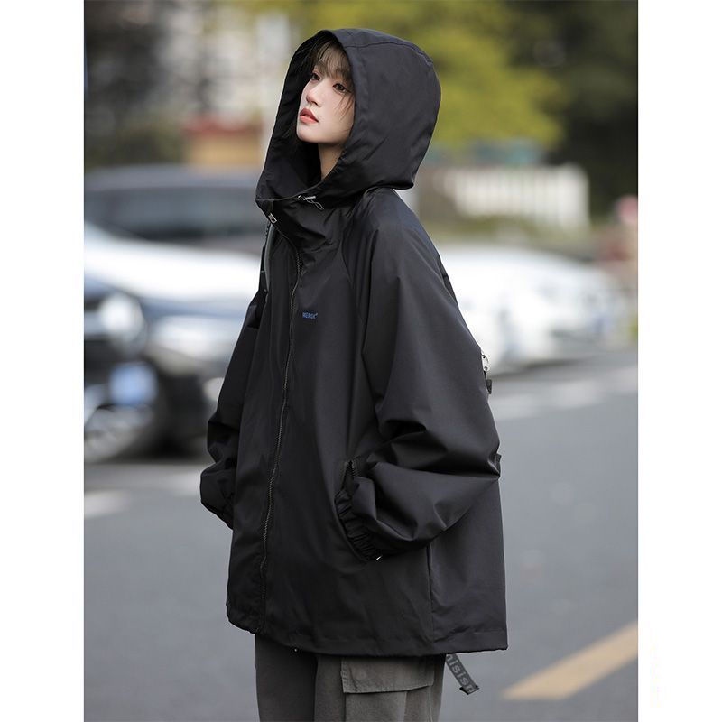 เสื้อคลุมแขนยาว เสื้อแจ็คเก้ตผ้าร่ม Jacket รุ่นขนาด S-2XL ทรงหลวม **ผอม อวบ อ้วน ใส่ได้