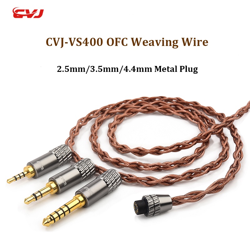 Cvj VS400 OFC สายเคเบิลหูฟัง 400 แกน HIFI ปลั๊ก 2.5 3.5 4.4 มม. 2Pin S สําหรับหูฟัง KZ TRN