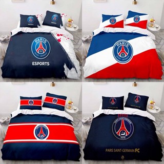 Qy Paris Saint Germain 3in1 ชุดเครื่องนอน ผ้าปูที่นอน ผ้าห่ม ผ้านวม ห้องนอน ซักทําความสะอาดได้ สะดวกสบาย