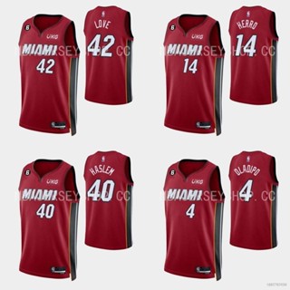 เสื้อกีฬาบาสเก็ตบอล NP2 22-23 NBA Jersey Miami Heat Haslen Oladipo Love Herro สีแดง พลัสไซซ์ สําหรับผู้ชาย และผู้หญิง PN2