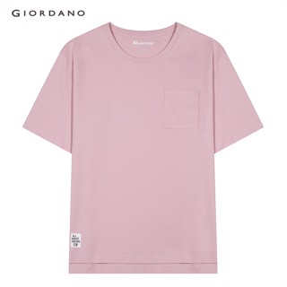 GIORDANO เสื้อยืดผู้หญิง แขนสั้น Womens Loose Fit Pocket Tee 05323254