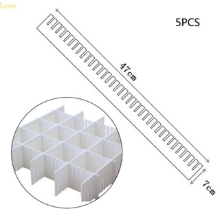 Love 5 ชิ้น ลิ้นชัก แบ่งช่อง จัดระเบียบ DIY พลาสติก ตาราง ปรับได้ แบ่งช่องเก็บของในครัวเรือน ถุงเท้าแต่งหน้า ชุดชั้นใน ออร์แกน