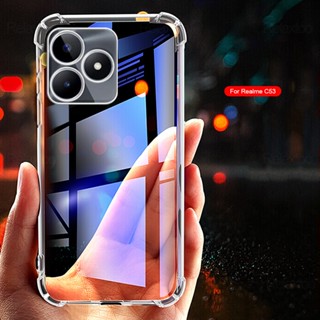 เคสโทรศัพท์มือถือ ซิลิโคนนิ่ม ใส กันกระแทก ป้องกันกล้อง สําหรับ Realme C53 C53 C 53 53C C53