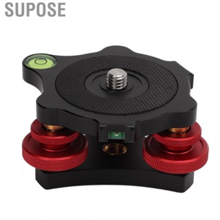 Supose Tripod Head Leveling Base Aluminum Alloy Triple-wheel Leveler Bubble Level 3/8in Screw for Canon Nikon