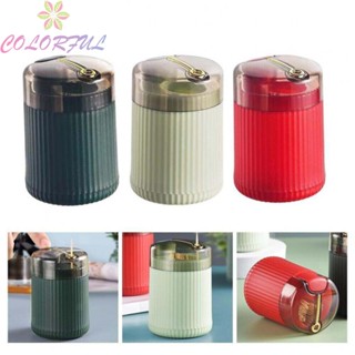 【COLORFUL】Transparent Closed Lid Toothpick Box with Removable Toothpick Dispenser