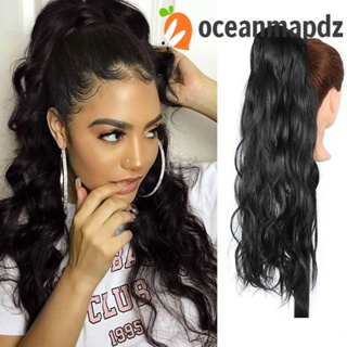 OCEANMAPDZ ยางรัดผมหางม้า ผมหางม้า ขนปุยธรรมชาติ สีดํา เครื่องประดับผม สําหรับผู้หญิง ปาร์ตี้