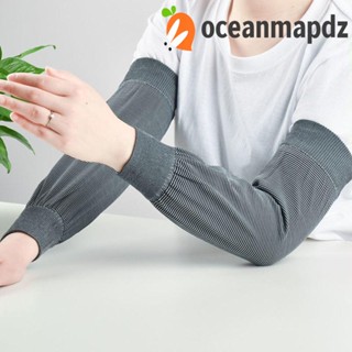 OCEANMAPDZ ปลอกแขน แบบยืดหยุ่น ป้องกันแดด ให้ความอบอุ่น ลายทาง เหมาะกับการเล่นกอล์ฟ ขี่จักรยานกลางแจ้ง สําหรับผู้หญิง