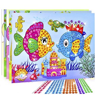 5PCS/LOT KIDY DIY DIAMOND PAINTING STICKERS KIT KIT งานฝีมือศิลปะคริสตัลทำด้วยมือ