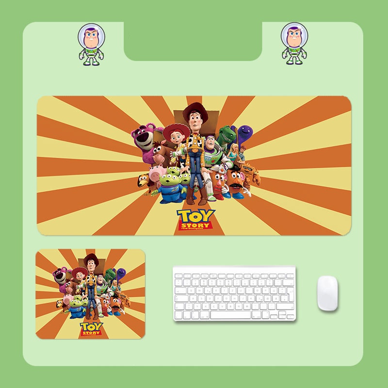 Kam แผ่นรองเมาส์ กันน้ํา ขนาดใหญ่ 800 มม. X 300 มม. พิมพ์ลาย Toy Story Woody Buzz Lightyear สําหรับคอมพิวเตอร์ตั้งโต๊ะ สํานักงาน