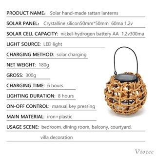 [Viocee] โคมไฟพลังงานแสงอาทิตย์ กันน้ํา สําหรับตกแต่งสวน ทางเดิน กลางแจ้ง