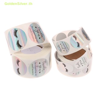 Goldensilver สติกเกอร์ต่อขนตา ลาย Thank You สีเงิน 500 ชิ้น TH