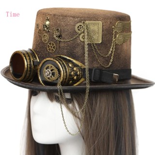 Time Steampunk หมวกเบลาส์ ใส่ไปไนท์คลับ ปาร์ตี้ เกย์แจ๊ส สําหรับผู้ชาย