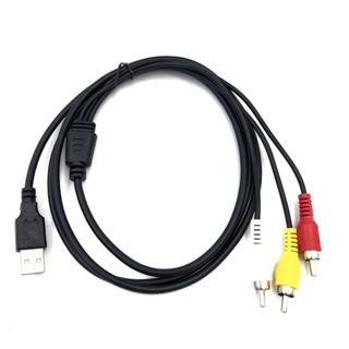 สายเคเบิลอะแดปเตอร์ USB เป็น 3RCA 1.5 เมตร USB ตัวผู้ เป็น 3 RCA ตัวผู้ สําหรับ TV Mac PC