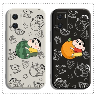 เคส OPPO A31 A9 A5 A7 A5S A12 A11K F11 F9 F7 F5 F1S A3S A12e PRO โทรศัพท์มือถือแบบนิ่ม ลายการ์ตูนชินจัง สีดํา สีขาว สําหรับ