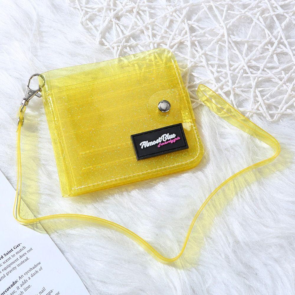 แฟลชสกี้ กระเป๋าสตางค์ใส่บัตรเครดิต, สีเจลลี่พร้อมที่ใส่บัตรสายคล้องคอ, กระเป๋าสตางค์ใส พีวีซี ขนาดเล็ก นักเรียน