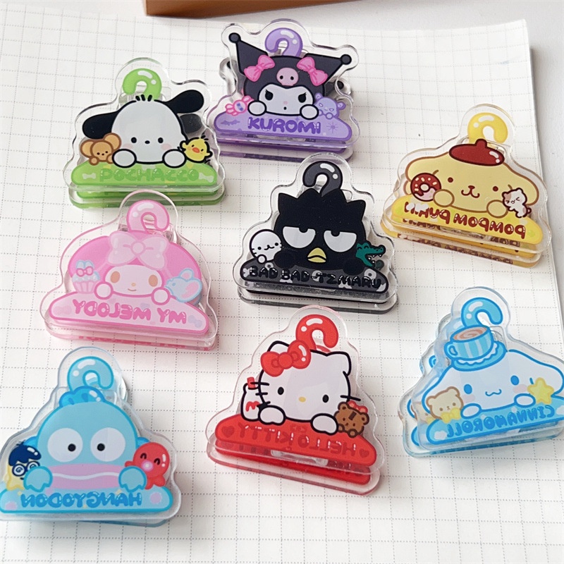 Sanrio คลิปอะคริลิคใส ลายการ์ตูนน่ารัก สําหรับหนีบกระดาษทดสอบข้อมูล