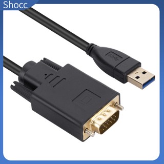 Shocc อะแดปเตอร์แปลงสายเคเบิ้ล Usb เป็น Vga โปรเจคเตอร์กราฟฟิคการ์ด Usb 3.0 เป็น Vga